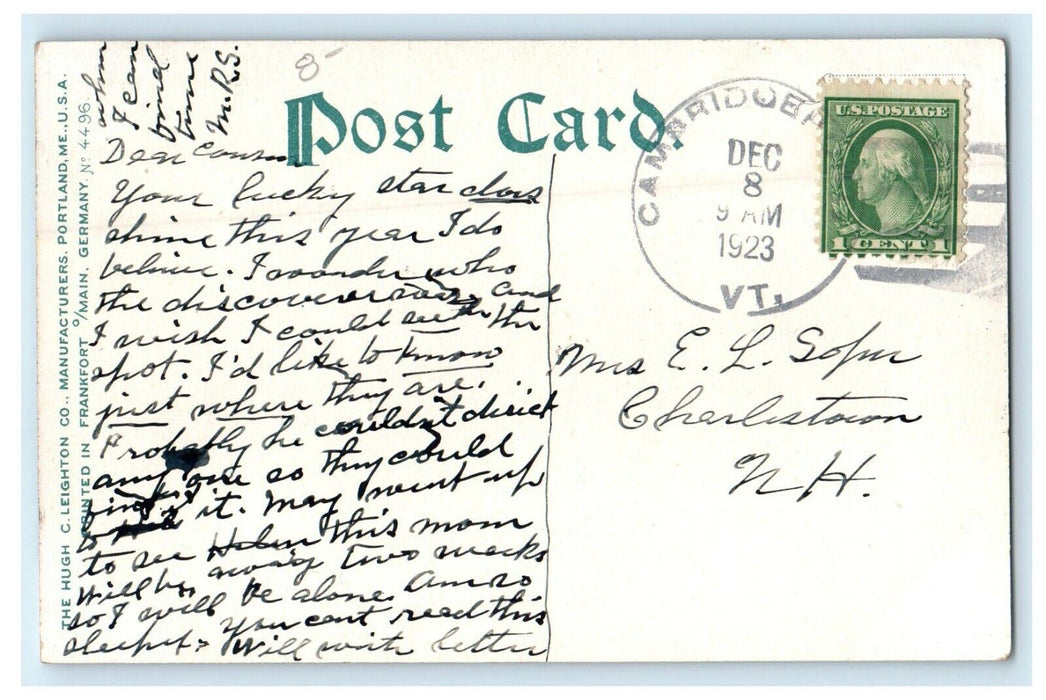 1923 Main Street, Barton Landing, Vermont VT Posted Vintage Postcard