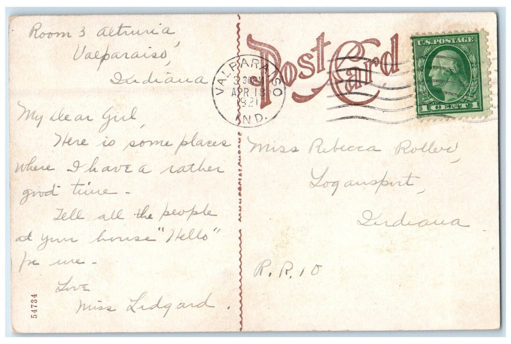 1921 Views At Sagers Lake Indiana IN, Multiview Posted Antique Postcard