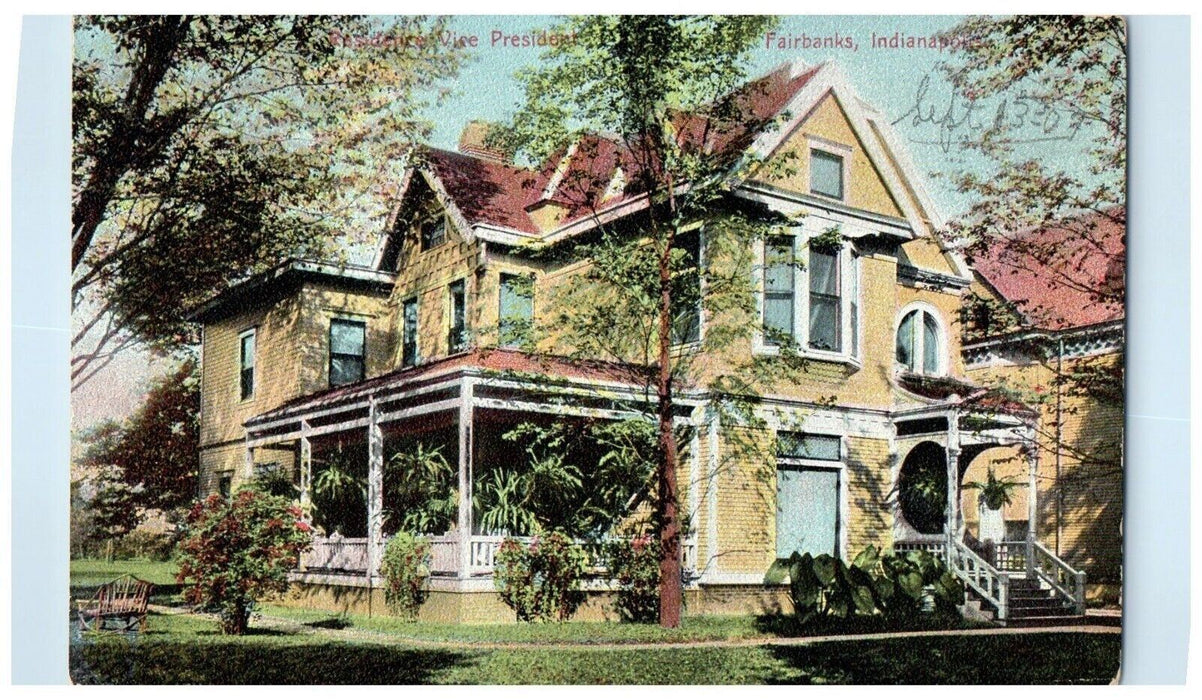 c1905 Residence Vice President Fairbanks Indianapolis Indiana IN Postcard