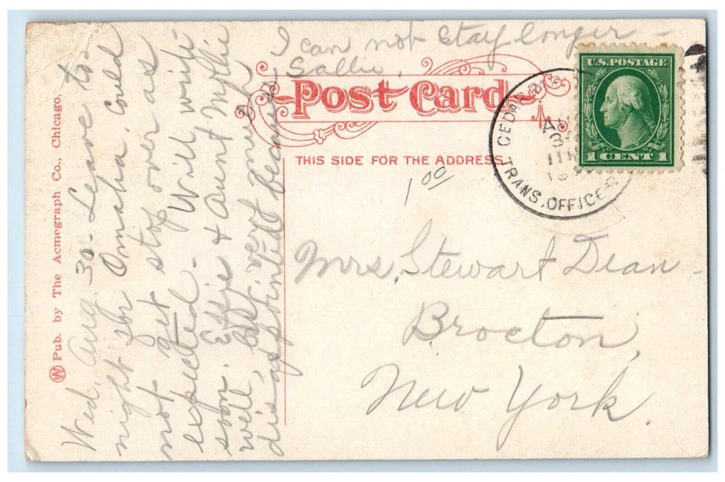 c1910 Coe College Building Cedar Rapids Iowa IA Antique Posted Postcard