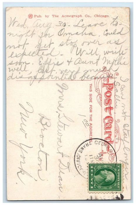 c1910 Coe College Building Cedar Rapids Iowa IA Antique Posted Postcard