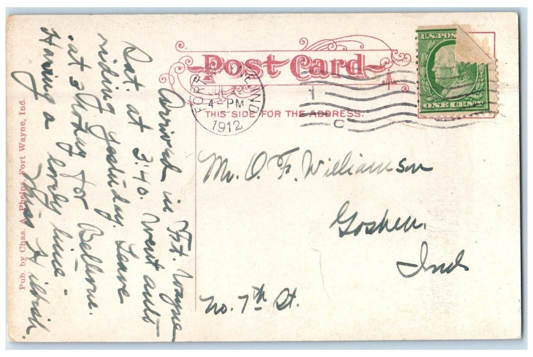 1912 Concordia College Building Fort Wayne Indiana IN Posted Antique Postcard