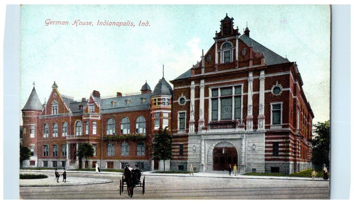 c1910's German House Street View Indianapolis Indiana IN Antique Postcard
