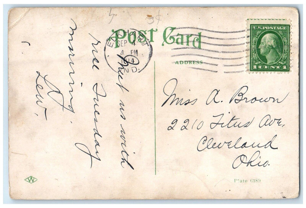 1914 Bird's Eye View Of Elkhart River And Dam Elkhart Indiana IN Posted Postcard
