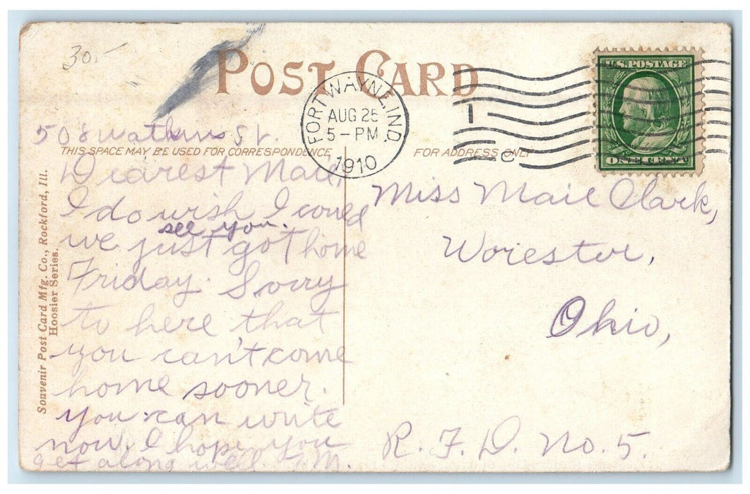 1910 Homestead Of Hon. Samuel Hanna Founder Of Fort Wayne Indiana IN Postcard