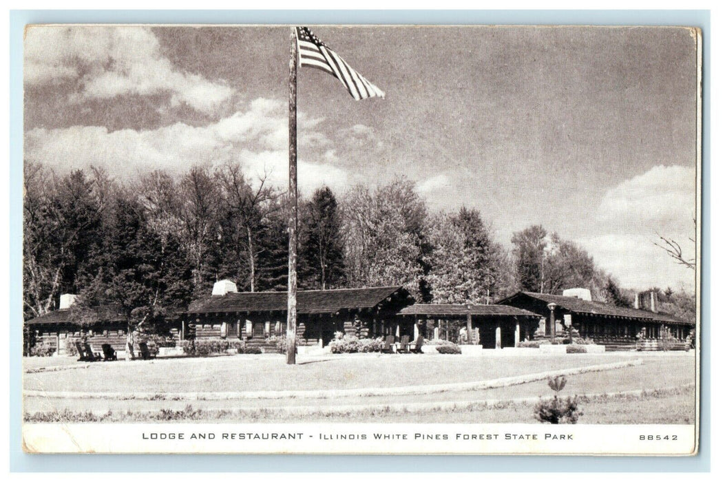1930 Lodge and Restaurant - Illinois White Pines Forest State Park Postcard