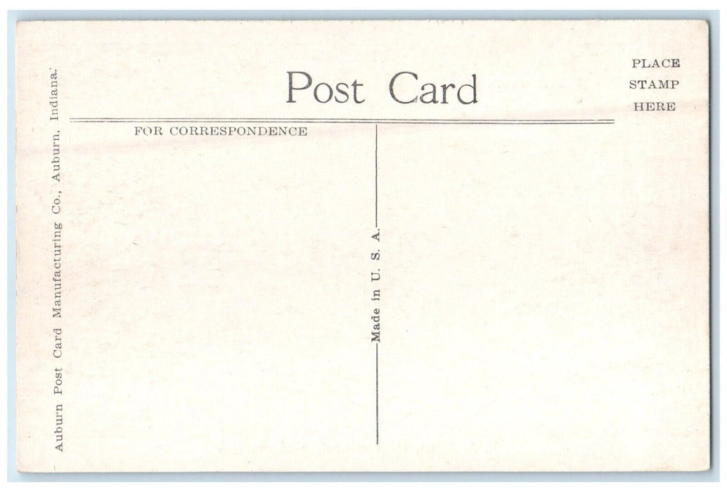 P. A. Allen High School Building Cars Bluffton Indiana IN Vintage Postcard
