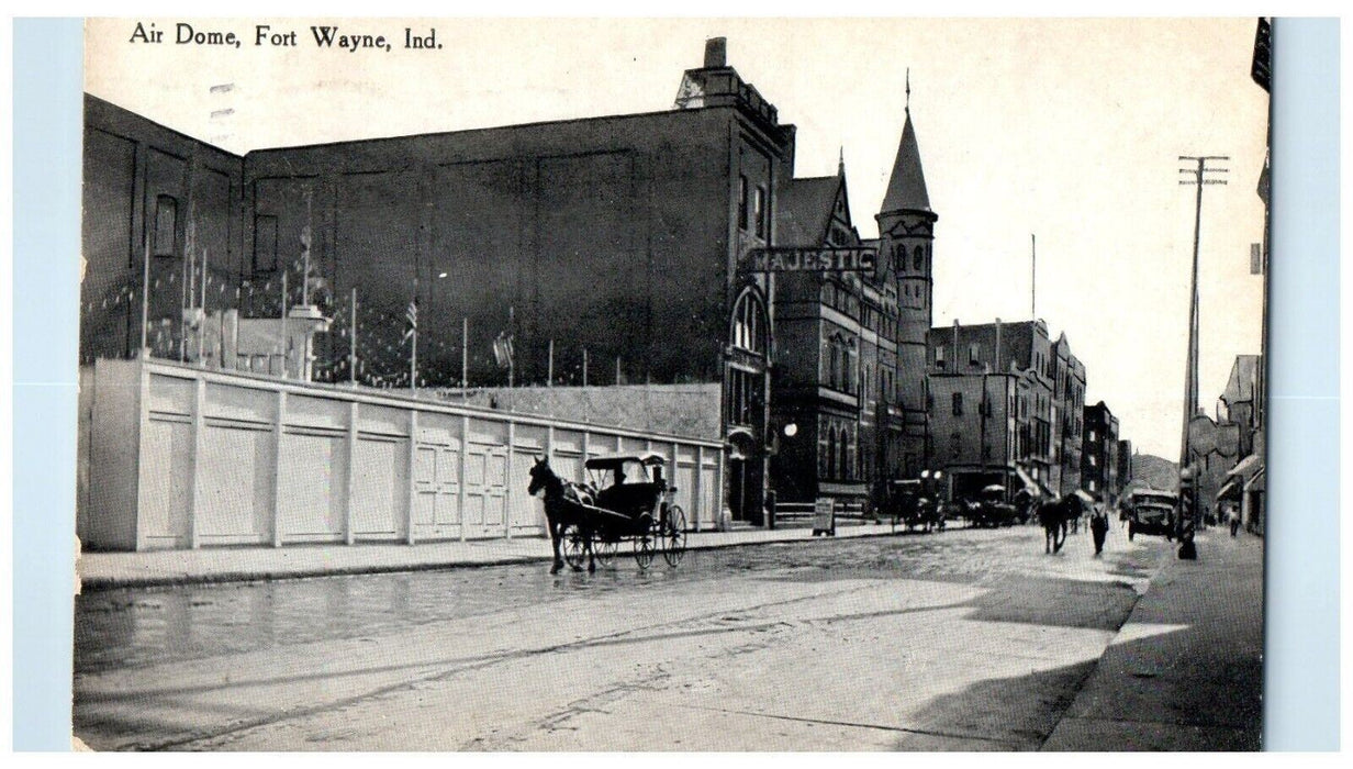 1913 Air Dome Horse And Buggy Fort Wayne Indiana IN Posted Antique Postcard