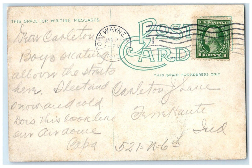 1913 Air Dome Horse And Buggy Fort Wayne Indiana IN Posted Antique Postcard