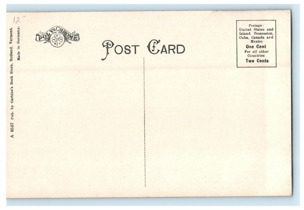 1909 Centre St., Rutland, Vermont VT Antique Unposted Postcard