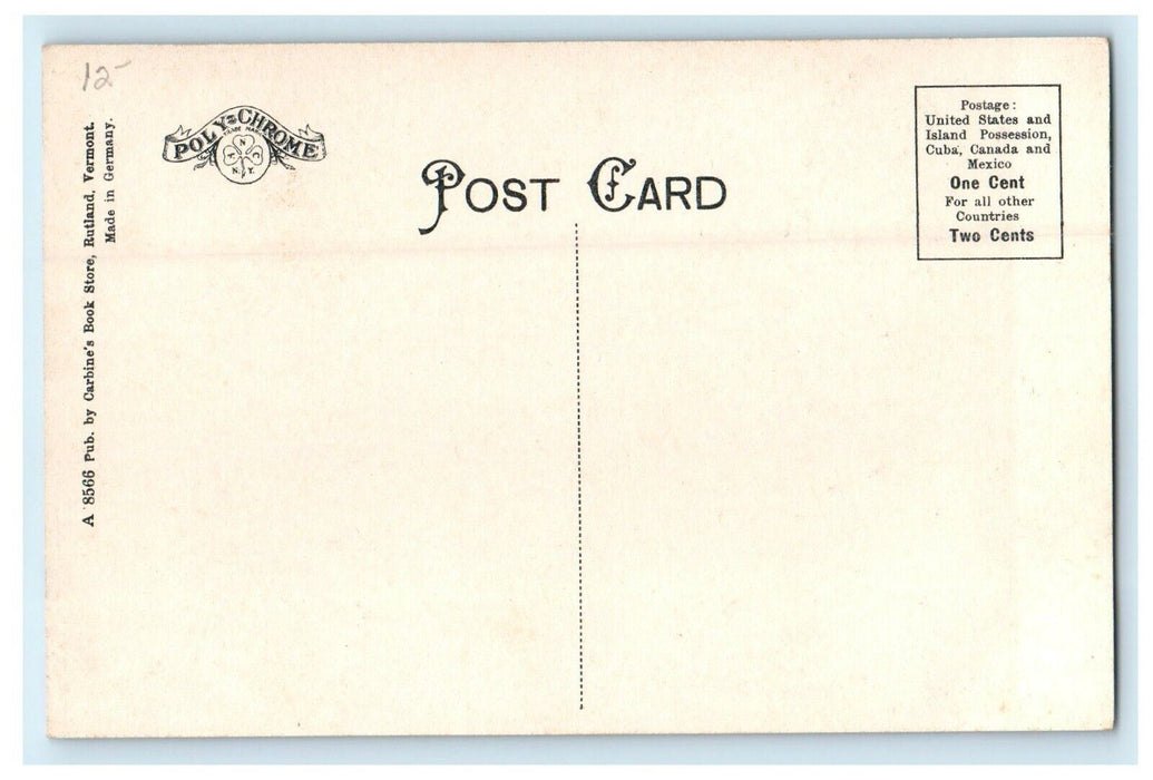 1914 Merchants Row, Rutland, Vermont VT Antique Unposted Postcard