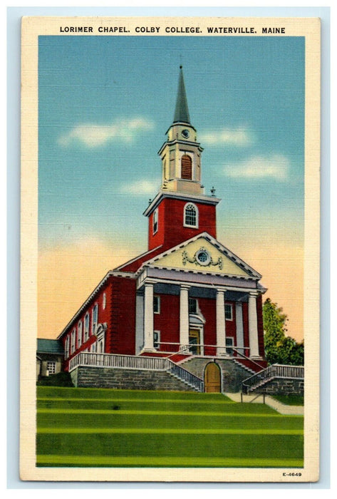 c1910 Lorimer Chapel Colby College Waterville Maine ME Antique Postcard