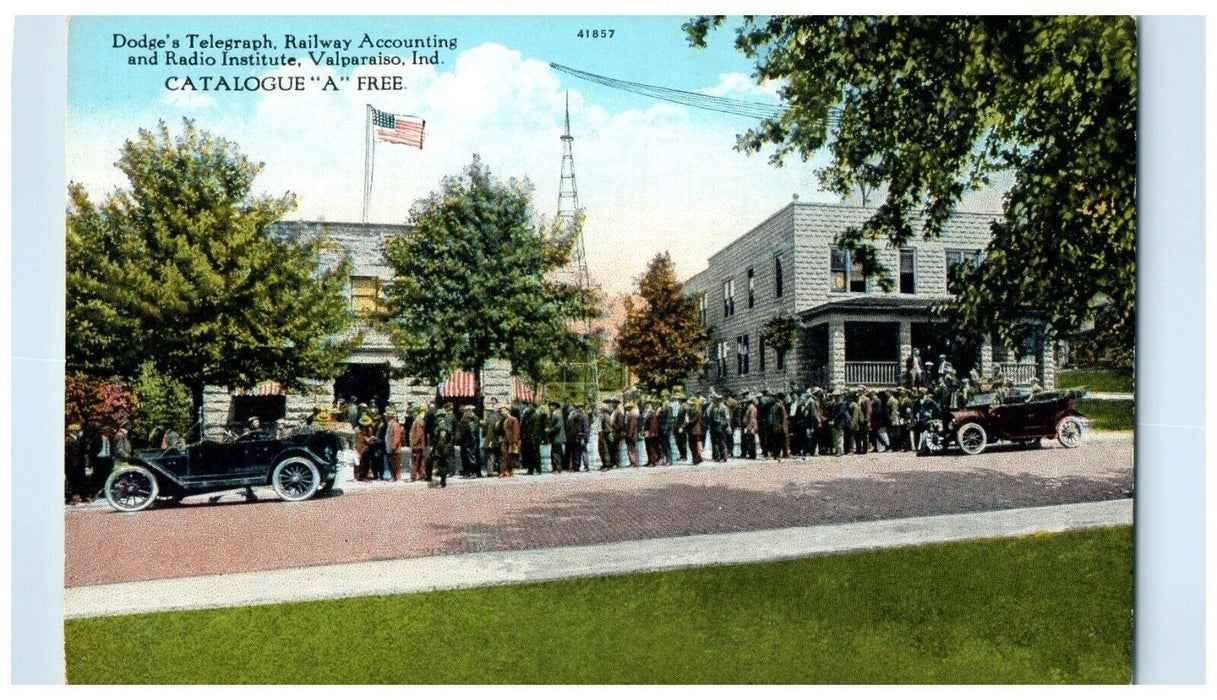 Dodge's Telegraph Railway Accounting Radio Institute Valparaiso IN Postcard