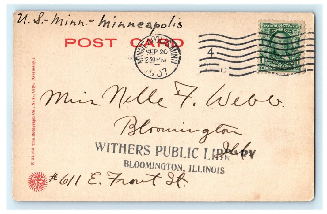 1907 Library and Assembly Hall, University of Minnesota MN Antique Postcard