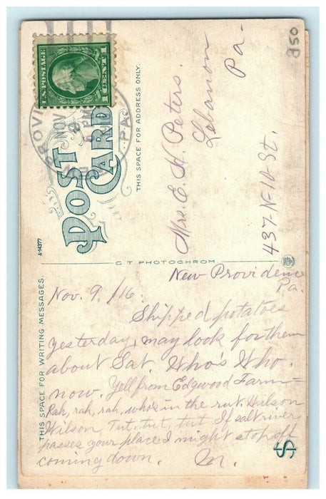 1916 View from Rocky Springs Railway, Lancaster Pennsylvania PA Postcard