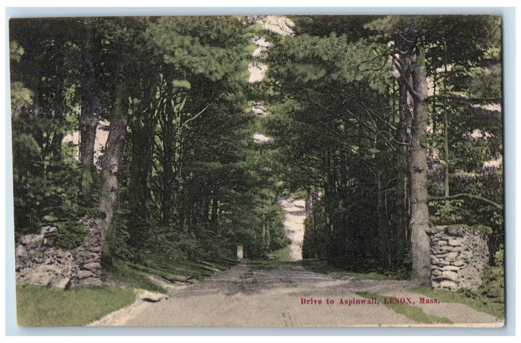 1909 Drive to Aspinwall Lenox Massachusetts MA Posted Antique Postcard