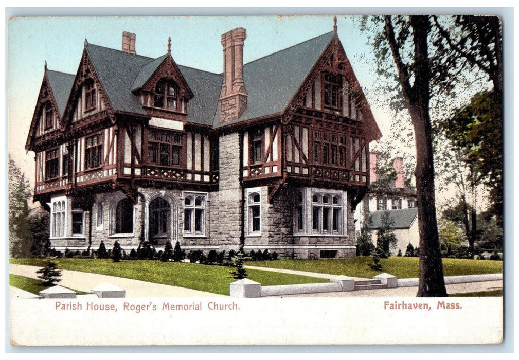 c1905 Parish House Roger's Memorial Church Fairhaven Massachusetts MA Postcard