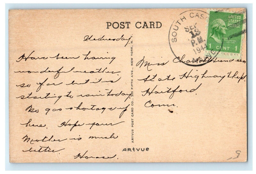 1944 Boat House Bathing Beach Thomas House Camps South Casco Maine ME Postcard