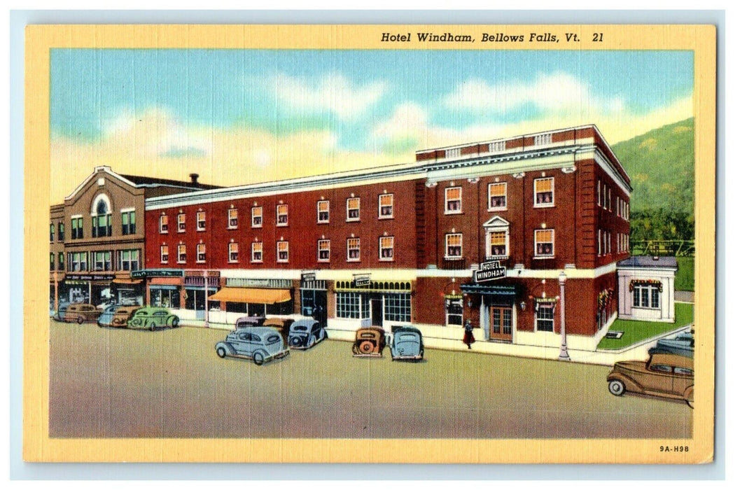 c1938 Hotel Windham View Bellows Falls Vermont VT Vintage Postcard