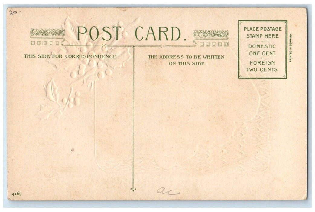 Christmas Rafael Sanzio Madona Sixtina Holly John Winsch Artist Signed Postcard