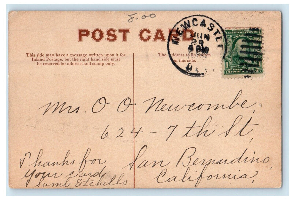 1909 Shad Nets Season March 1 to June 1 New Castle Delaware DE Postcard