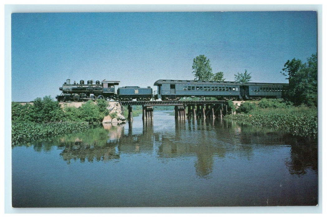 The Valley Railroad Train Crosses Deep River Essex Connecticut CT Postcard
