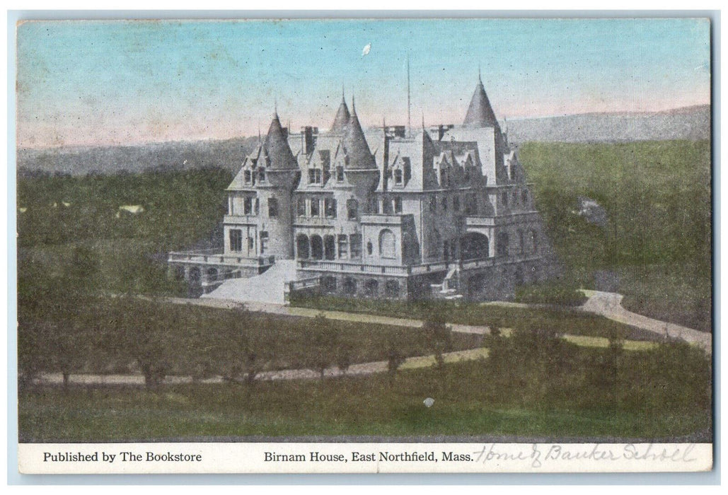 c1910 Birnam House East Northfield Massachusetts MA The Bookstore Postcard