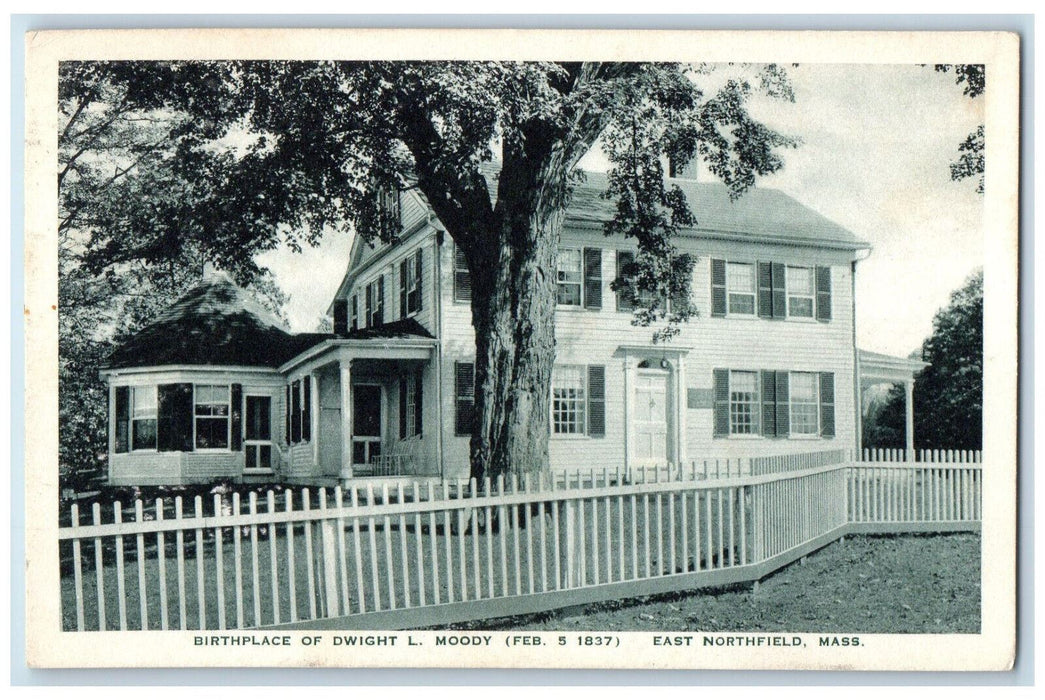 1939 Birthplace of Dwight L Moody East Northfield Massachusetts MA Postcard