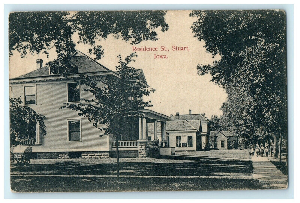 1938 Residence Street, Stuart, Iowa IA Advertisement Unposted Antique Postcard