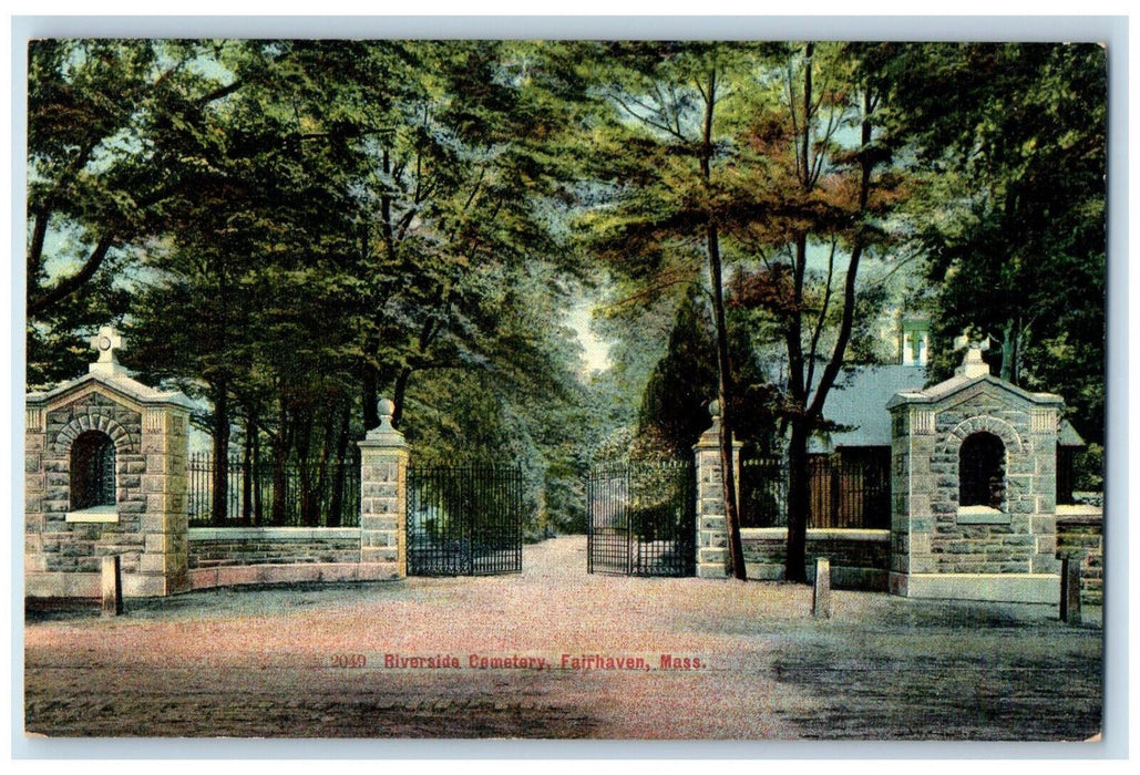 c1910 Riverside Cemetery Fairhaven Massachusetts MA Antique Postcard