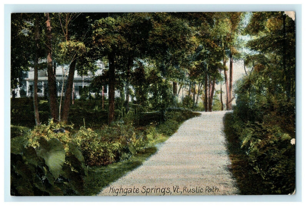 1908 Highgate Springs Rustic Path Swanton Vermont VT Antique Postcard