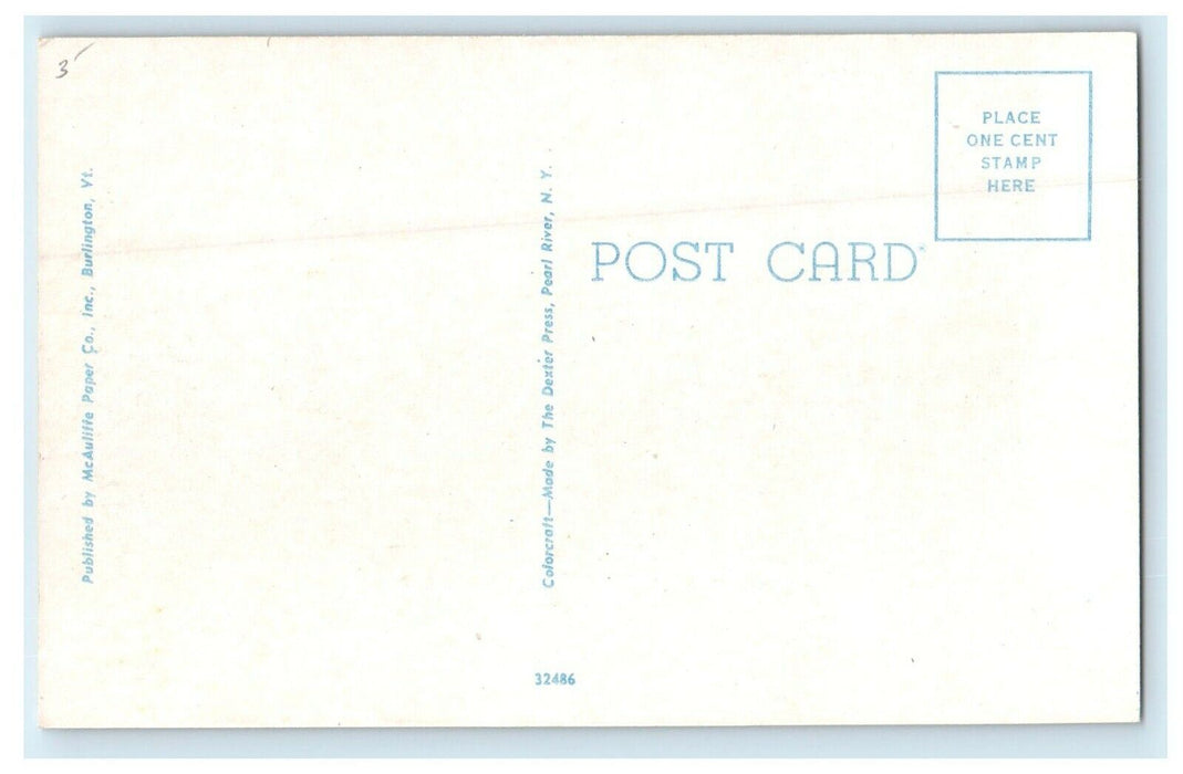 1927 Post Office, Burlington, Vermont VT Vintage Unposted Postcard