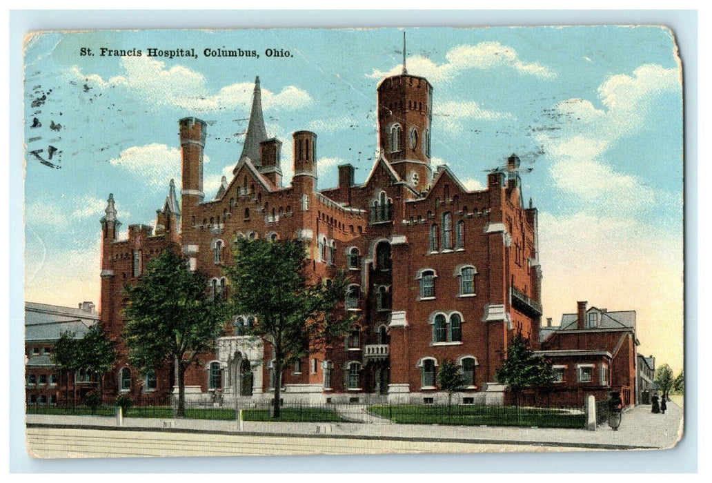 c1917 St. Francis Hospital Columbus Ohio OH Posted Antique Postcard