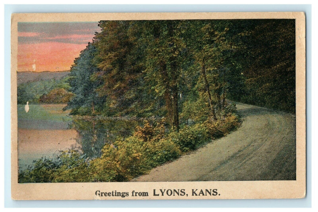 1926 Greetings from Lyons, Kansas City, Missouri MO Antique Postcard