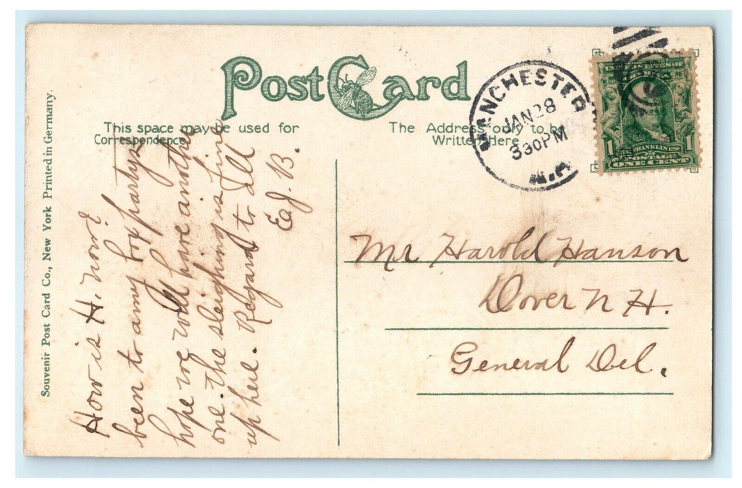 1912 St. Anyslem College, Manchester, New Hampshire NH Antique Postcard