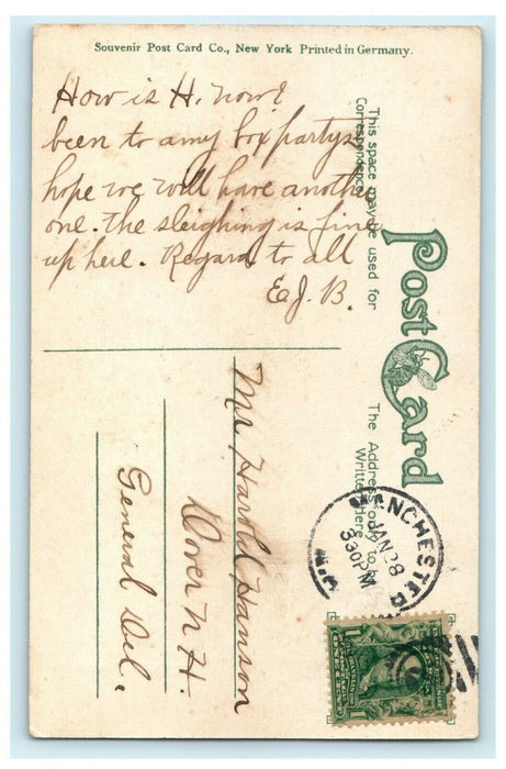 1912 St. Anyslem College, Manchester, New Hampshire NH Antique Postcard