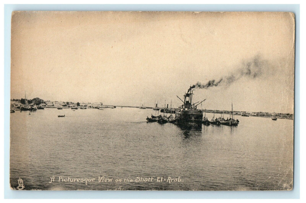 1939 A Picturesque View of Shatt El Arab, Christmas Message Iraq Tuck Postcard