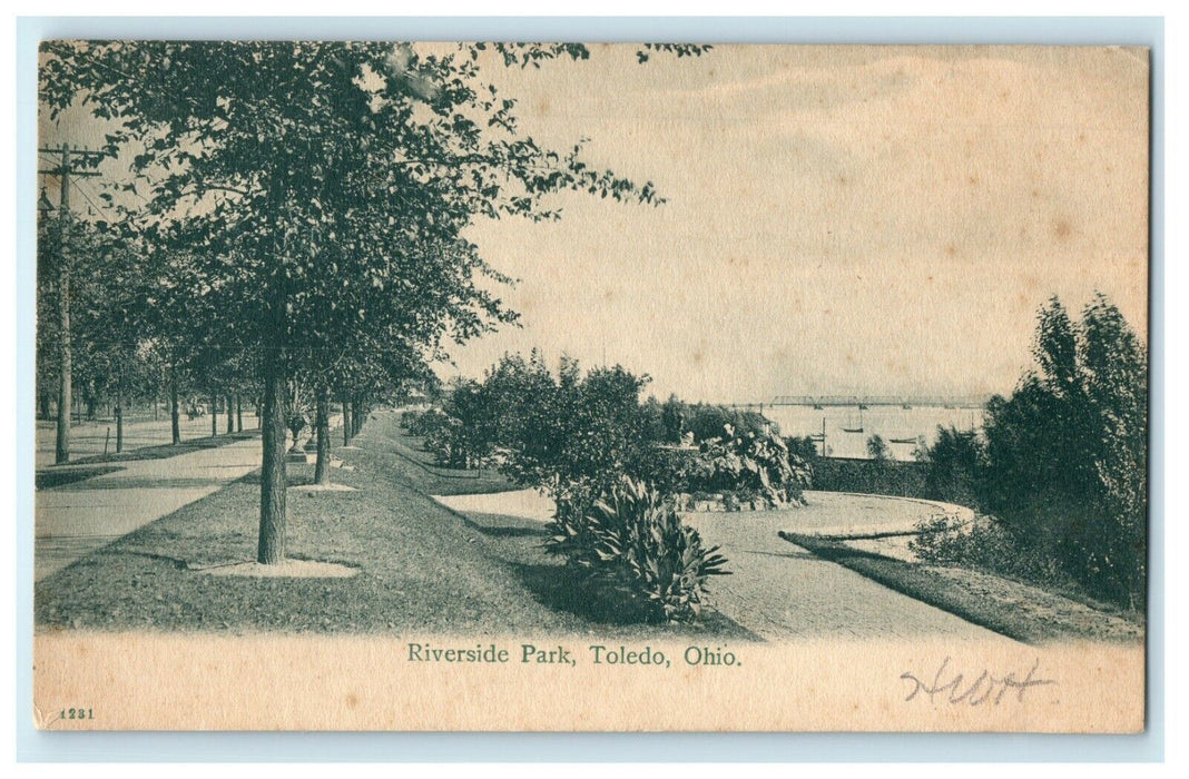 1905 Scene at Riverside Park, Toledo, Ohio OH Antique Postcard