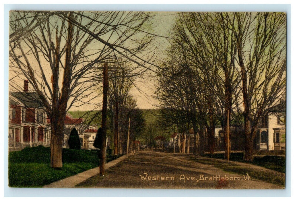 c1909 Western Ave. Brattleboro Vermont VT Antique Posted Postcard