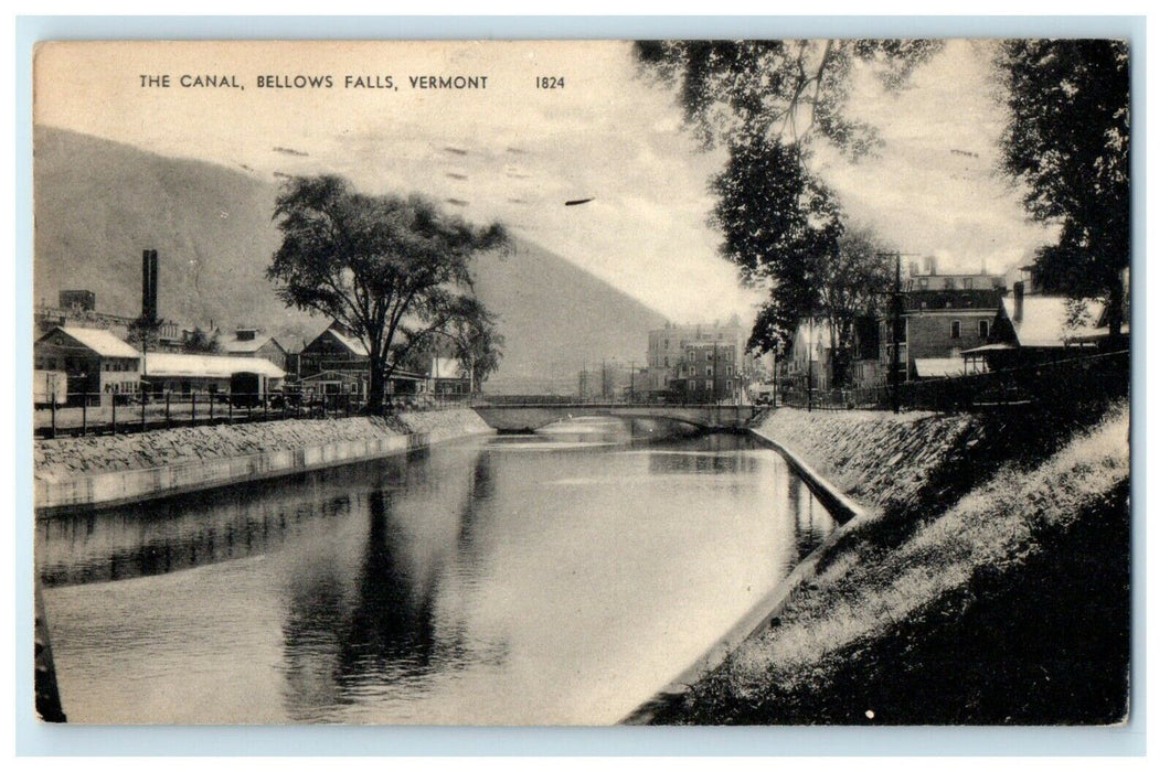 c1942 The Canal, Bellows Falls, Vermont VT Vintage Posted Postcard