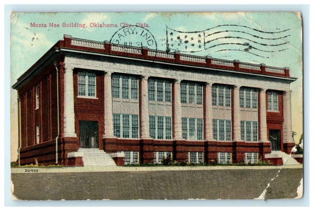 1910 Monta Nee Building, Oklahoma City, OK Antique Postcard