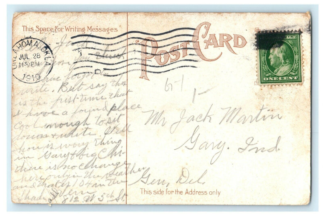 1910 Monta Nee Building, Oklahoma City, OK Antique Postcard