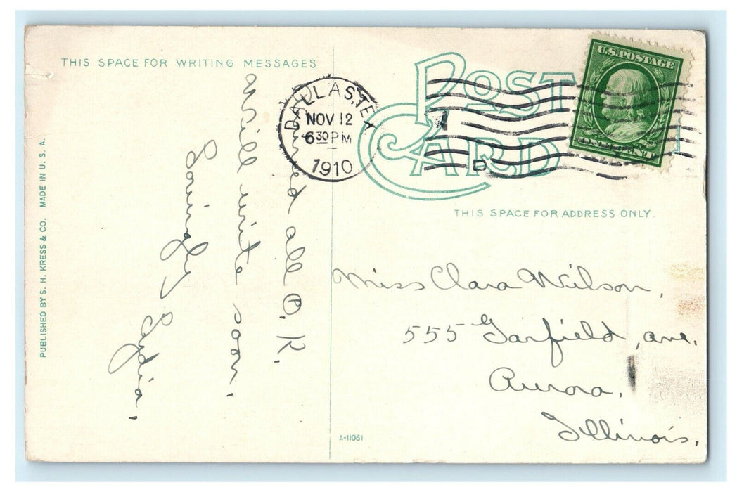 1910 Scottish Rite Cathedral, Dallas Texas TX Antique Postcard