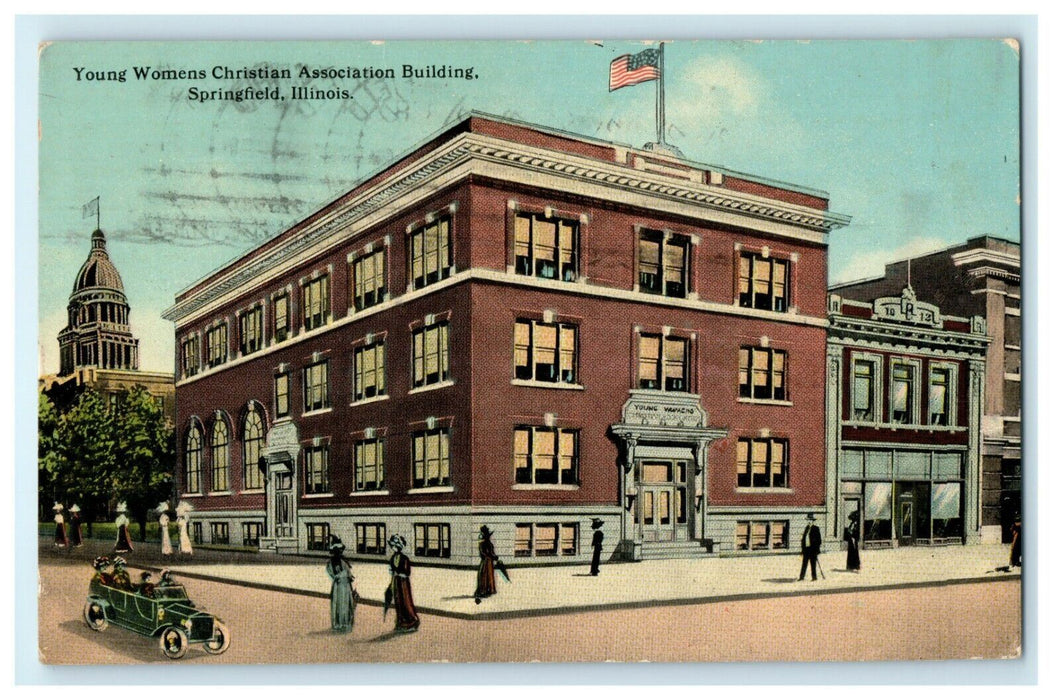 1913 Young Women's Christian Association, Springfield Illinois IL Postcard