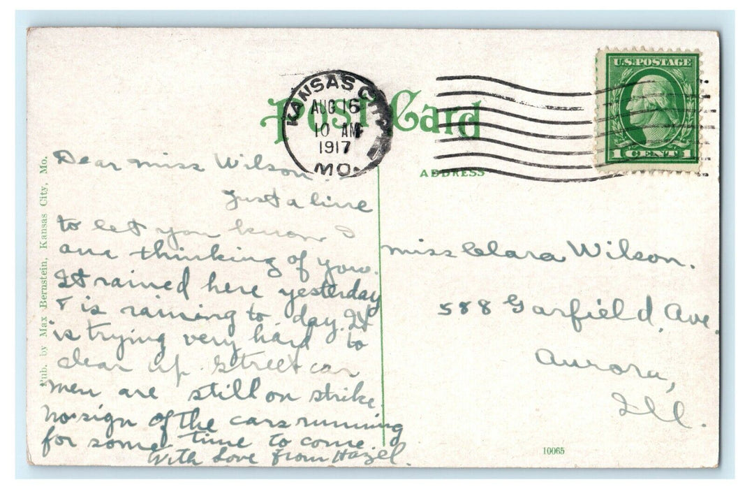 1917 Pergola, Swope Park, Kansas City, Missouri MO Antique Postcard