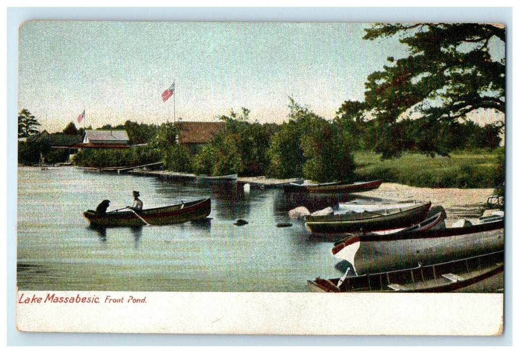 c1905 Lake Massabesic Front Pond Rowboats Manchester New Hampshire NH Postcard