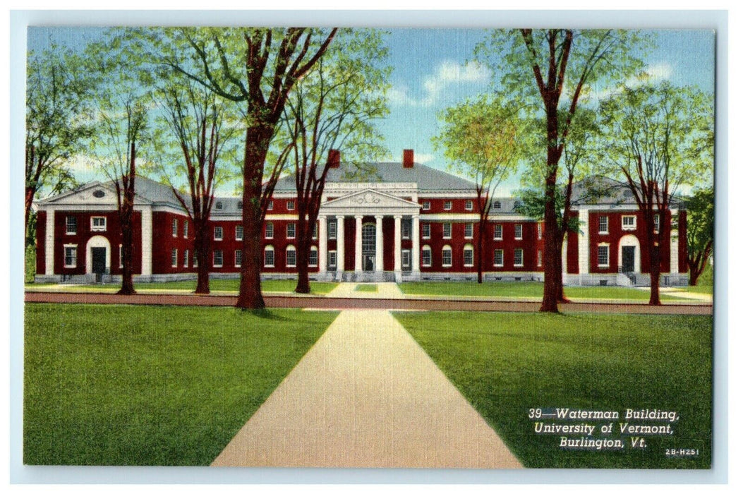 c1919 Waterman Building, University of Vermont Unposted Antique Postcard