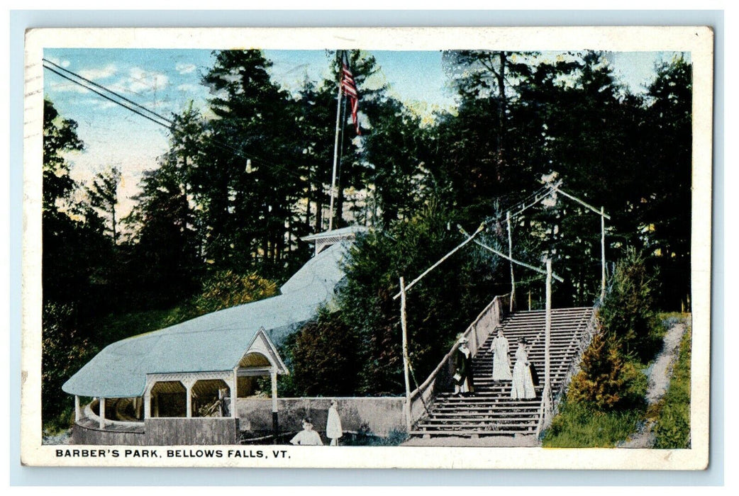 c1920 Barber's Park, Bellows Falls Vermont VT Antique Posted Postcard