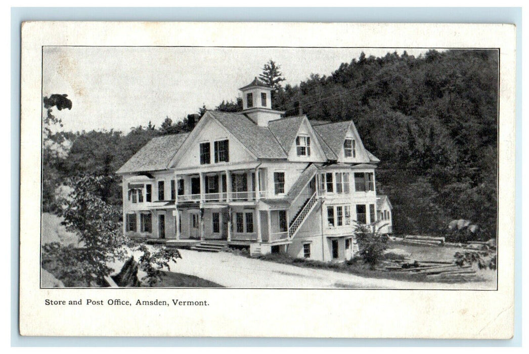 1909 Store and Post Office, Amsden Vermont VT Antique Posted Postcard