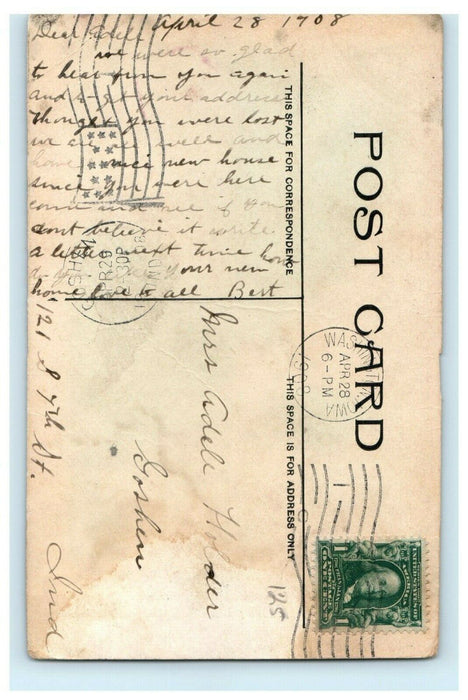 1908 First and Second United Presbyterian Church, Washington Iowa IA Postcard